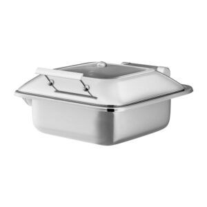 INDUCTION CHAFING DISH WITH HYDRAULIC GLASS LID - SQUARE