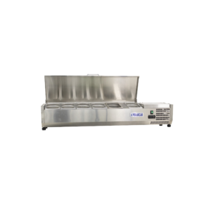 PIZZA INGREDIENT FRIDGE WITH S/S LID - 6 DIV
