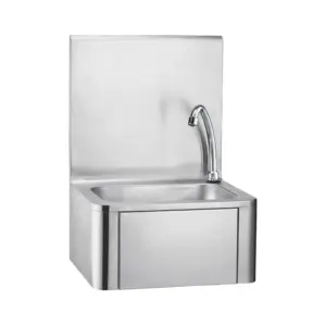 HAND WASH BASIN - KNEE OPERATED WITH SPLASHBACK