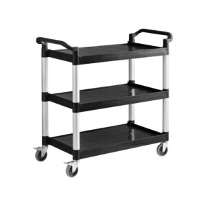 3 TIER PLASTIC TEA TROLLEY - WITHOUT SIDE BINS - 1040 X 510 X 970MM