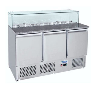 SALADETTE FRIDGE WITH GRANITE TOP AND SNEEZEGUARD