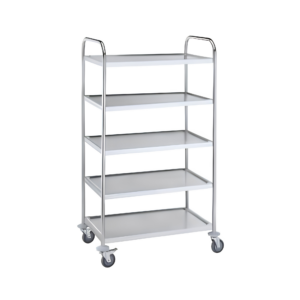 5 TIER STAINLESS STEEL TROLLEY