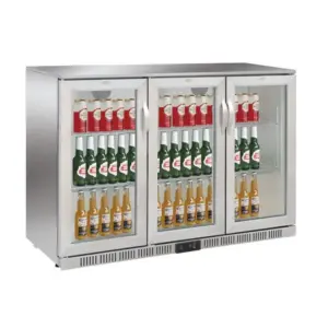 BACK BAR COOLER - 3 HINGED DOOR - STAINLESS STEEL