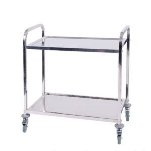 2 TIER STAINLESS STEEL TEA TROLLEY